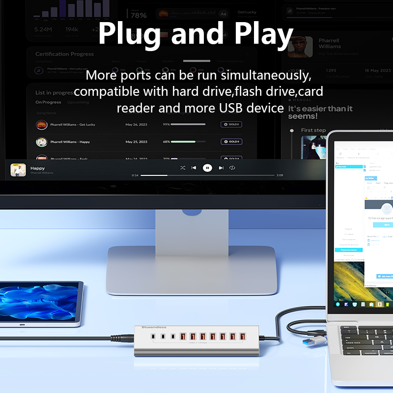 Blueendless Aluminium USB3.2 G - Esports Gaming Splitter ulasan dan harga