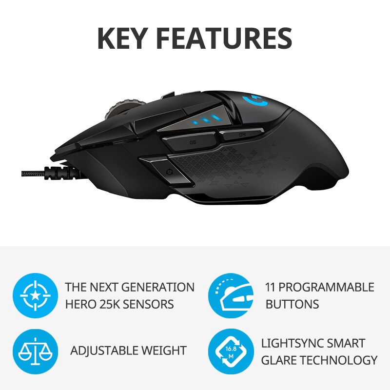 Logitech G502hero Mouse Gaming - Esports Gaming Mouse Weight Adjustable ulasan dan harga