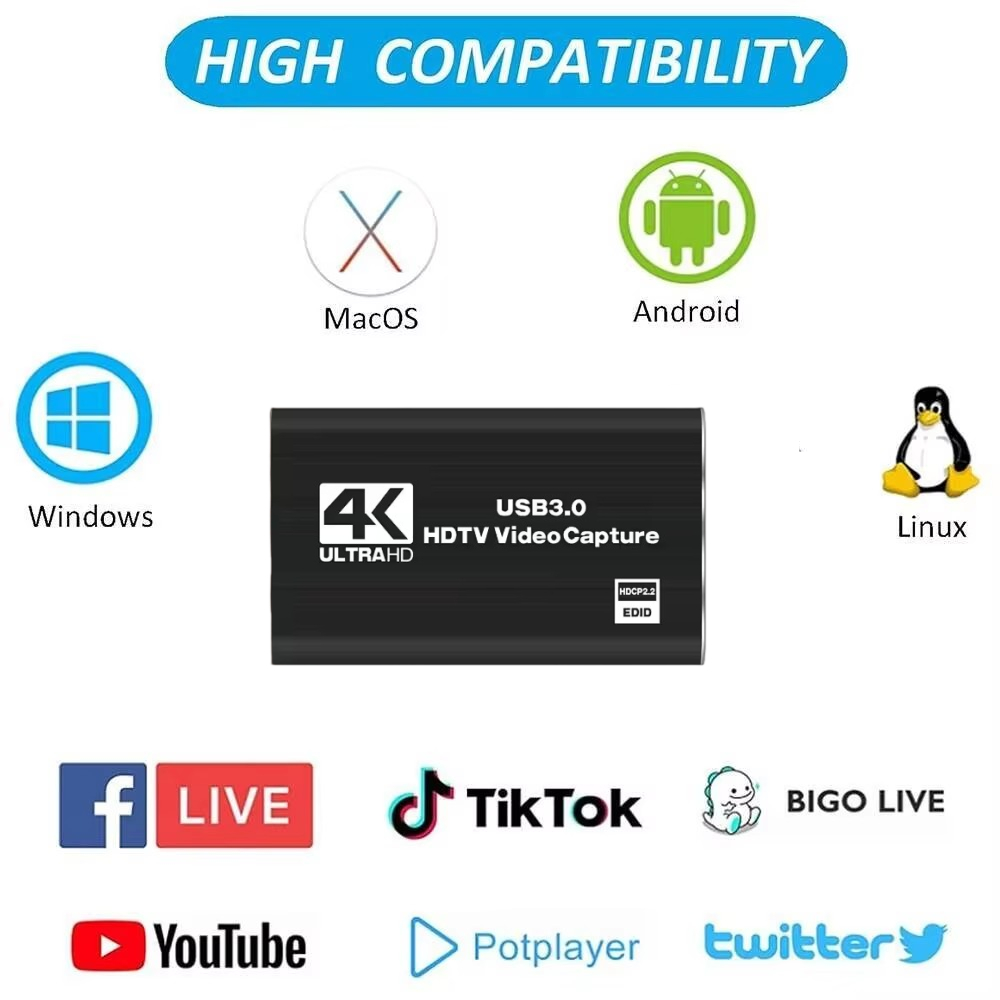 Kartu Pengambil Video Roreta 4 - Capture Card 4K Hdmi ulasan dan harga