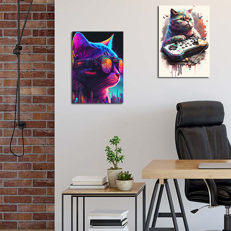 Pengendali Gamer Neon Punk war - Esports Gaming Poster ulasan dan harga