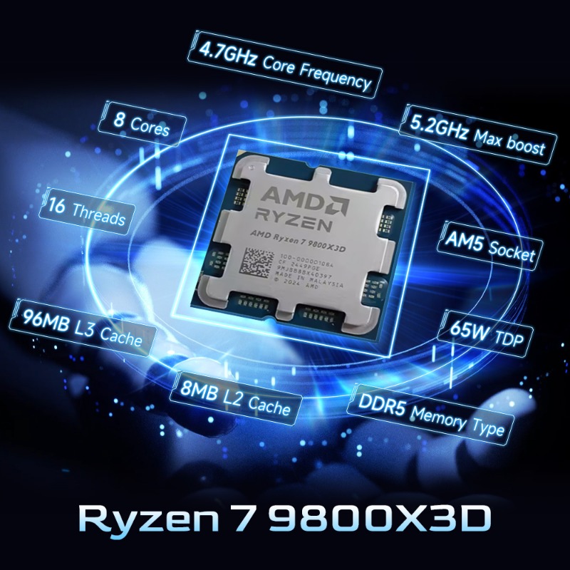 AMD Ryzen 7 9800X3D X3D Cache  - Amd Cpu Ryzen 7 ulasan dan harga